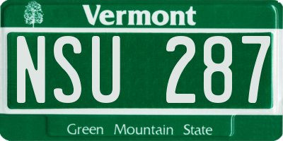 VT license plate NSU287