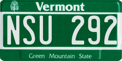 VT license plate NSU292