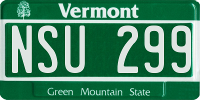 VT license plate NSU299
