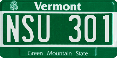 VT license plate NSU301