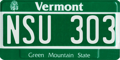 VT license plate NSU303