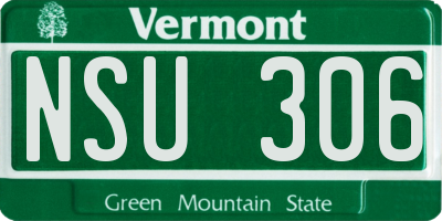 VT license plate NSU306