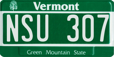 VT license plate NSU307