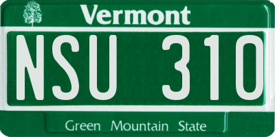 VT license plate NSU310
