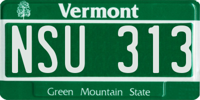 VT license plate NSU313