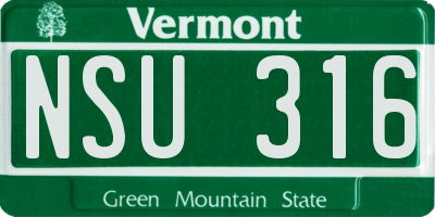 VT license plate NSU316