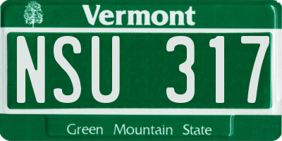 VT license plate NSU317