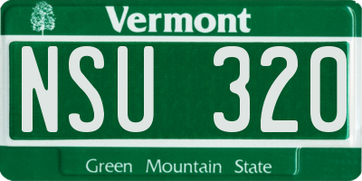 VT license plate NSU320