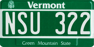 VT license plate NSU322