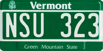 VT license plate NSU323