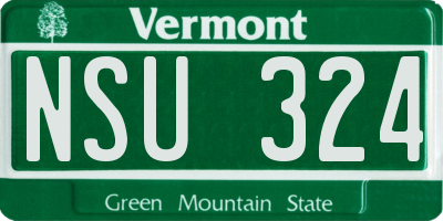 VT license plate NSU324