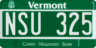 VT license plate NSU325