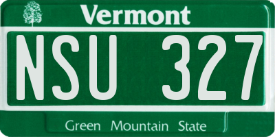 VT license plate NSU327
