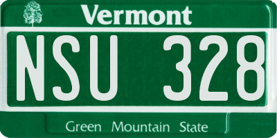 VT license plate NSU328