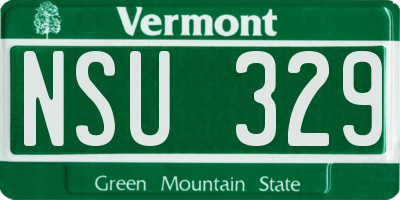 VT license plate NSU329