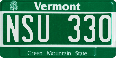 VT license plate NSU330