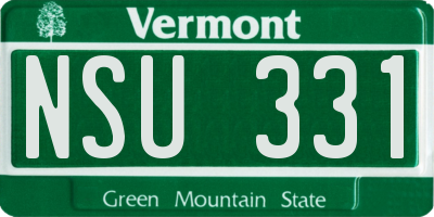 VT license plate NSU331
