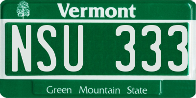VT license plate NSU333