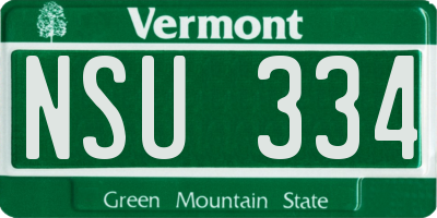 VT license plate NSU334