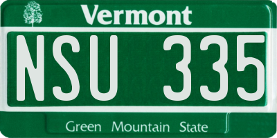 VT license plate NSU335