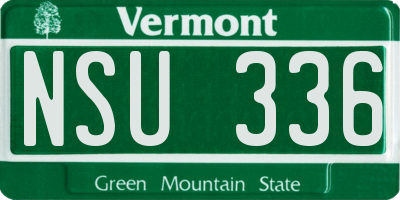 VT license plate NSU336