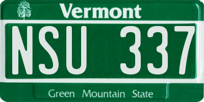 VT license plate NSU337