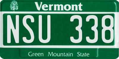 VT license plate NSU338