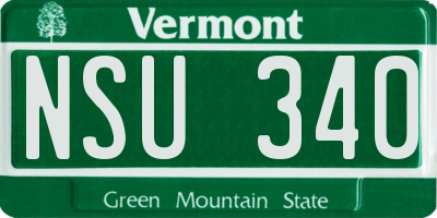 VT license plate NSU340