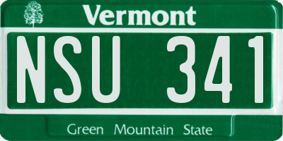 VT license plate NSU341