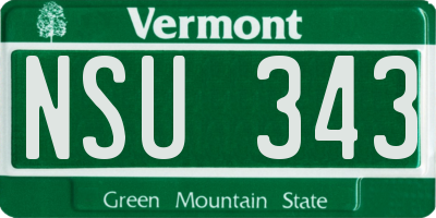 VT license plate NSU343