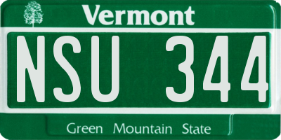 VT license plate NSU344