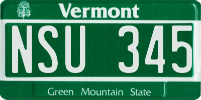 VT license plate NSU345