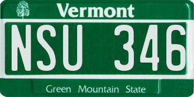 VT license plate NSU346