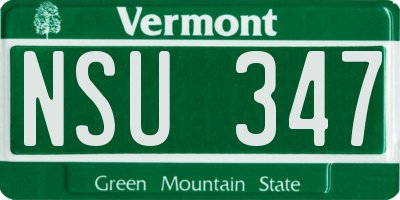 VT license plate NSU347
