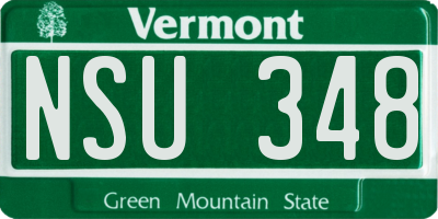 VT license plate NSU348