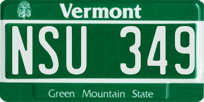VT license plate NSU349