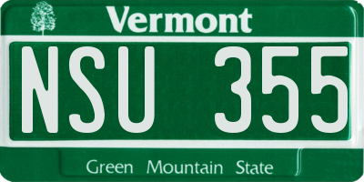 VT license plate NSU355