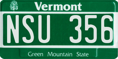 VT license plate NSU356