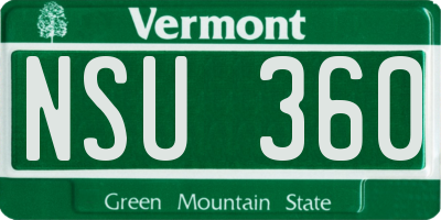 VT license plate NSU360