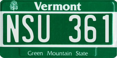 VT license plate NSU361