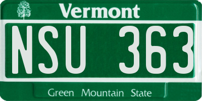 VT license plate NSU363
