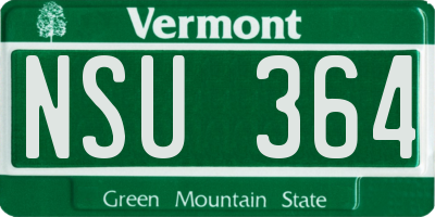VT license plate NSU364