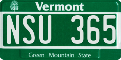 VT license plate NSU365