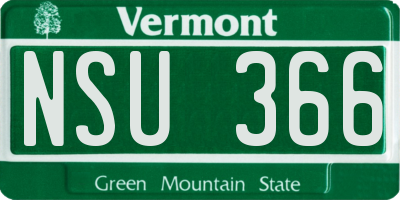 VT license plate NSU366
