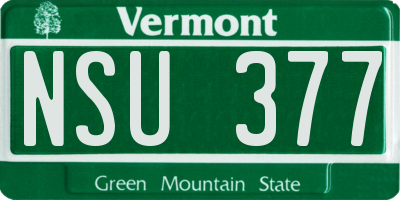 VT license plate NSU377