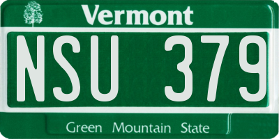VT license plate NSU379