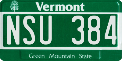 VT license plate NSU384