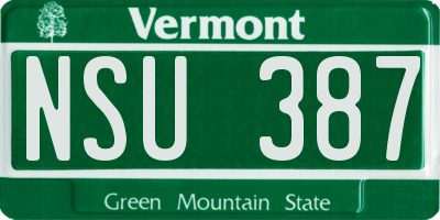 VT license plate NSU387