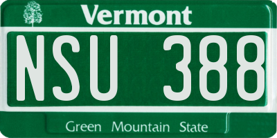 VT license plate NSU388