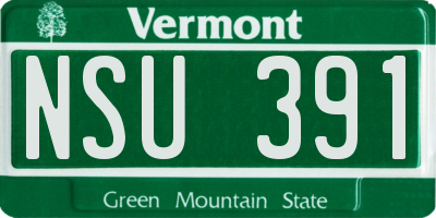 VT license plate NSU391